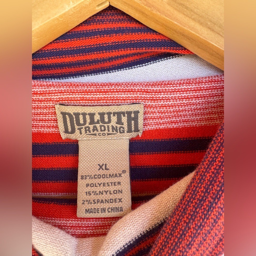 Duluth Trading Co Women’s Striped Mock Neck Top XL Coolmax Stretch