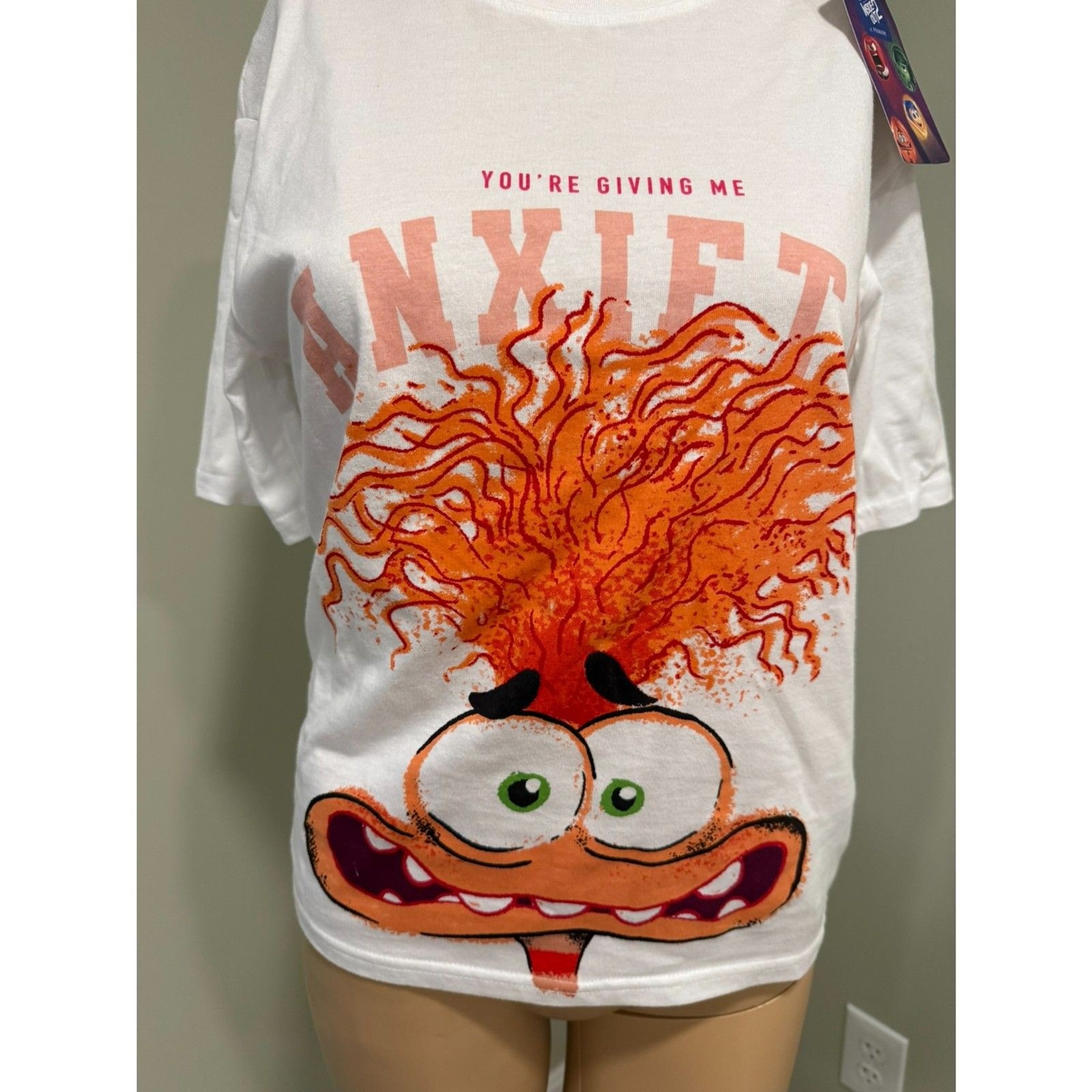 Disney Pixar Inside Out 2 Anxiety Big Head Logo T-Shirt