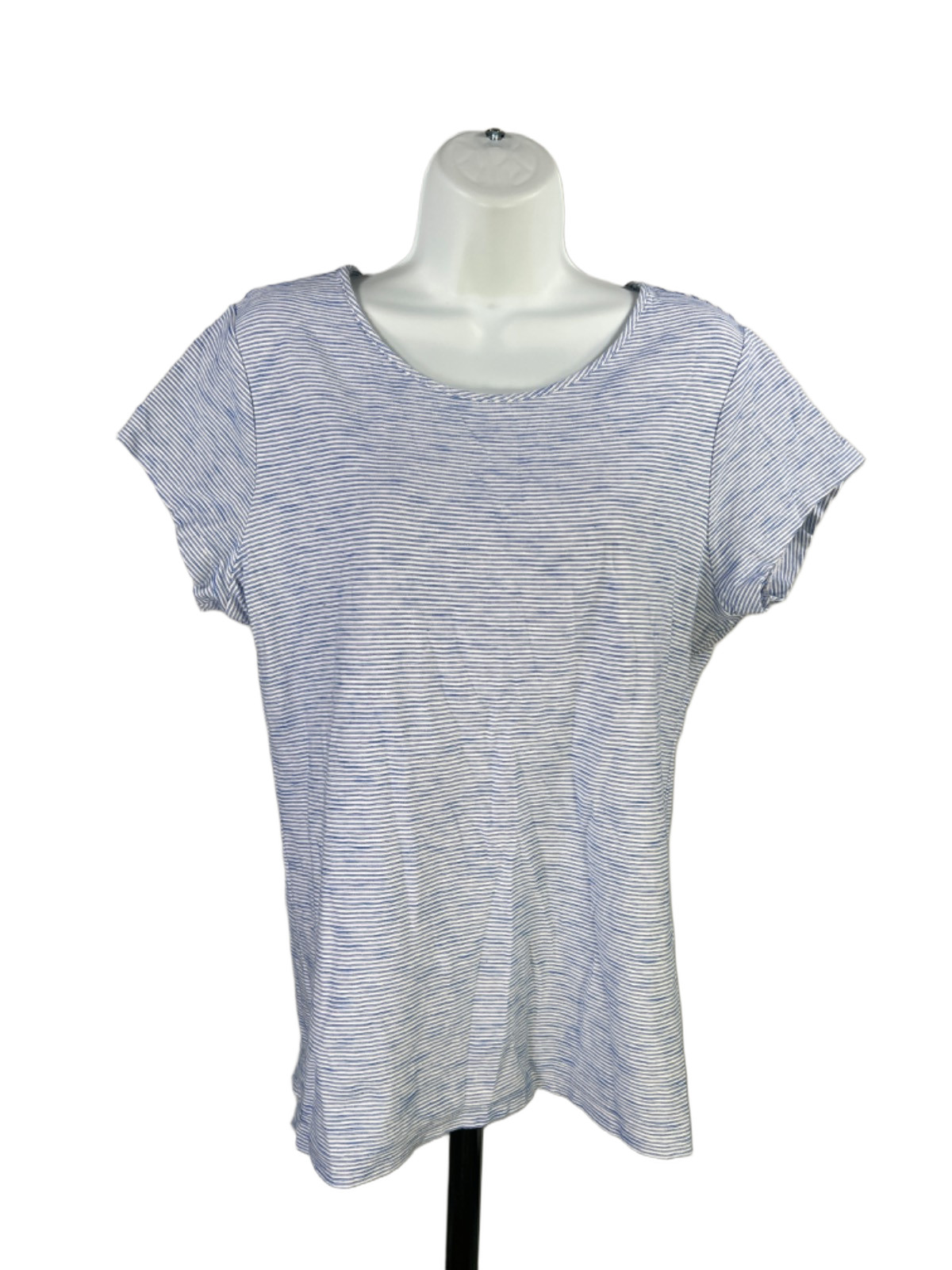 Vineyard Vines Women’s White/Blue Striped Short Cap Sleeve Tee Shirt – M