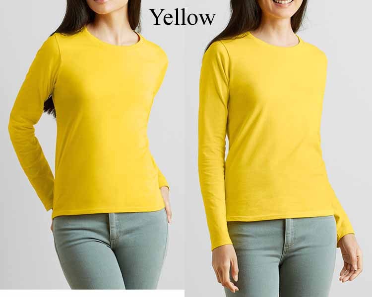 AU STOCK LADIES COTTON PLAIN BASIC LONG SLEEVE STRETCHY TOP TEE T-SHIRT T166