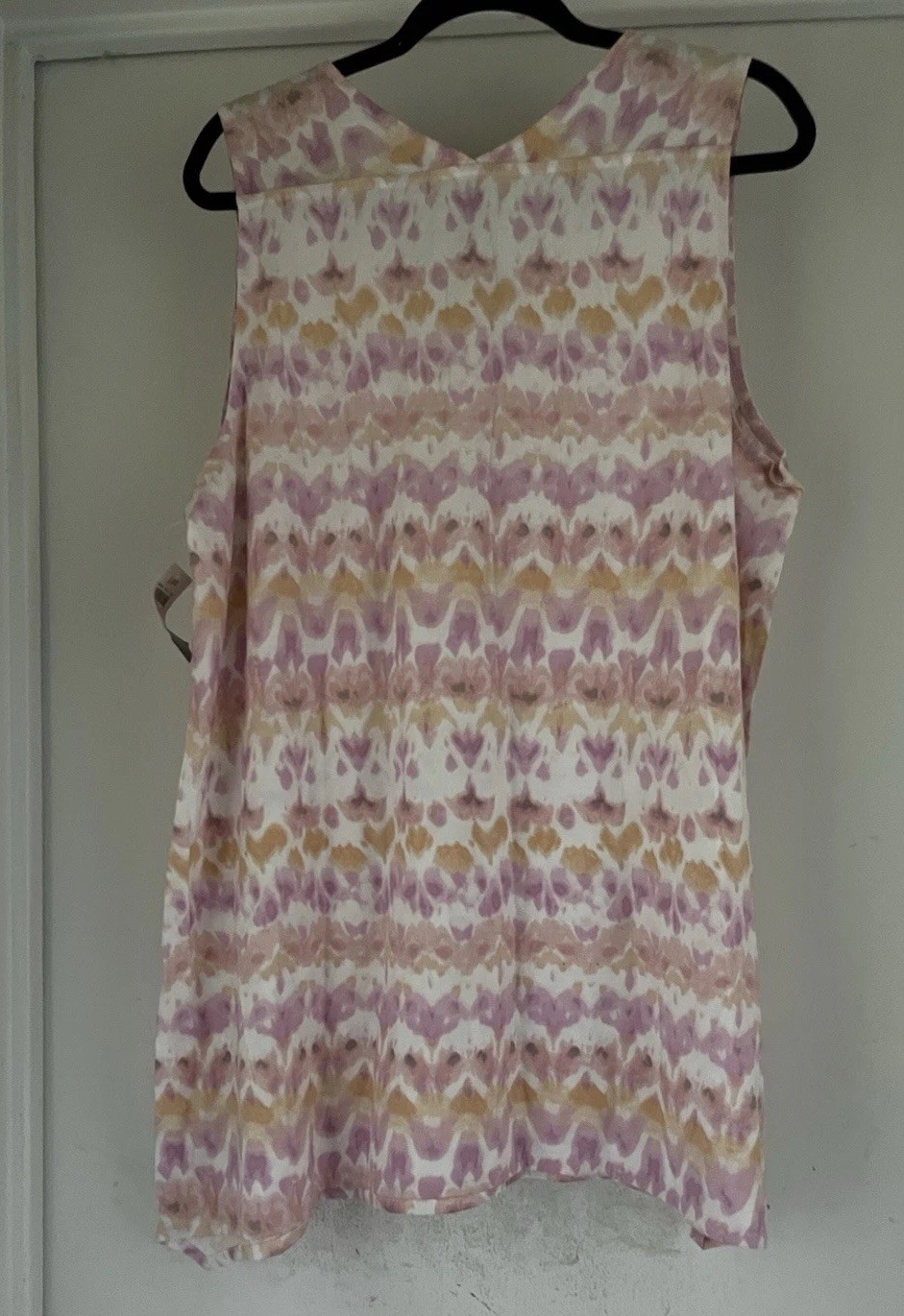 J Jill NWT Pure Jill 100% Pima Cotton 1X tie dye batik tunic SL Pastels top