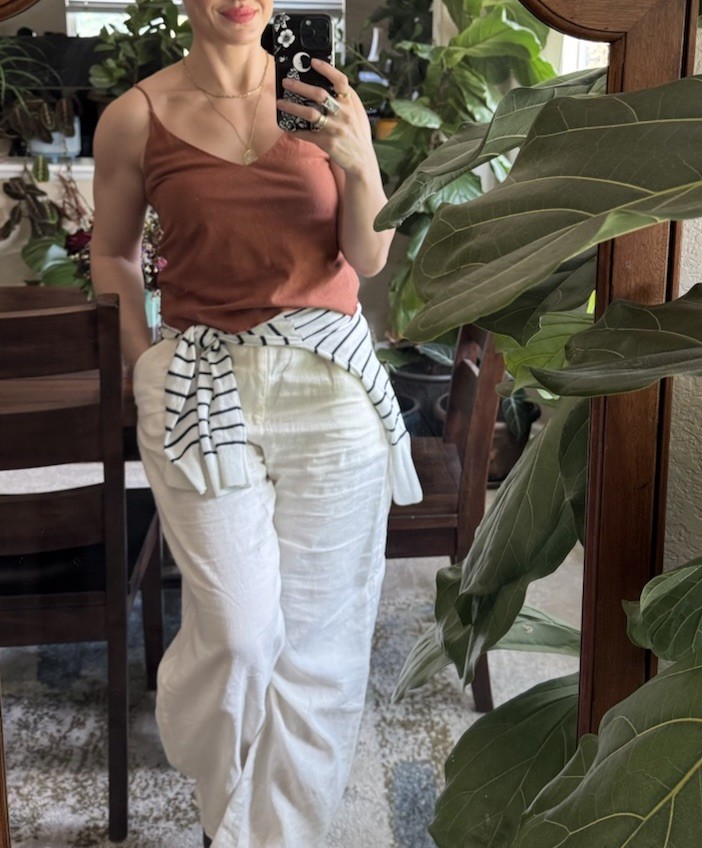 Ozma Of California Raw Silk Silk Noil Tank Cami top Sz M