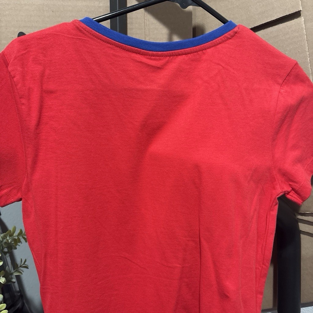 Vanilla Underground Wonder Woman Logo Graphic Crew Neck Tee Red/Blue/Gold M