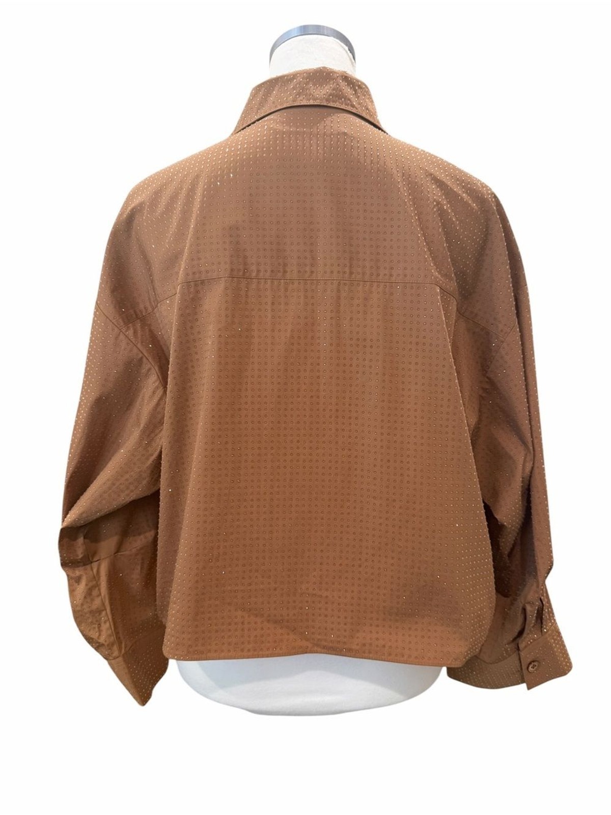 TWP Next Ex Crystal Shirt Special Edition Archive Cropped Boxy Cotton Top Brown