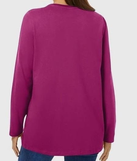 Women’s New Perfect Crewneck Tunic T-Shirt Top Long Sleeves Size M
