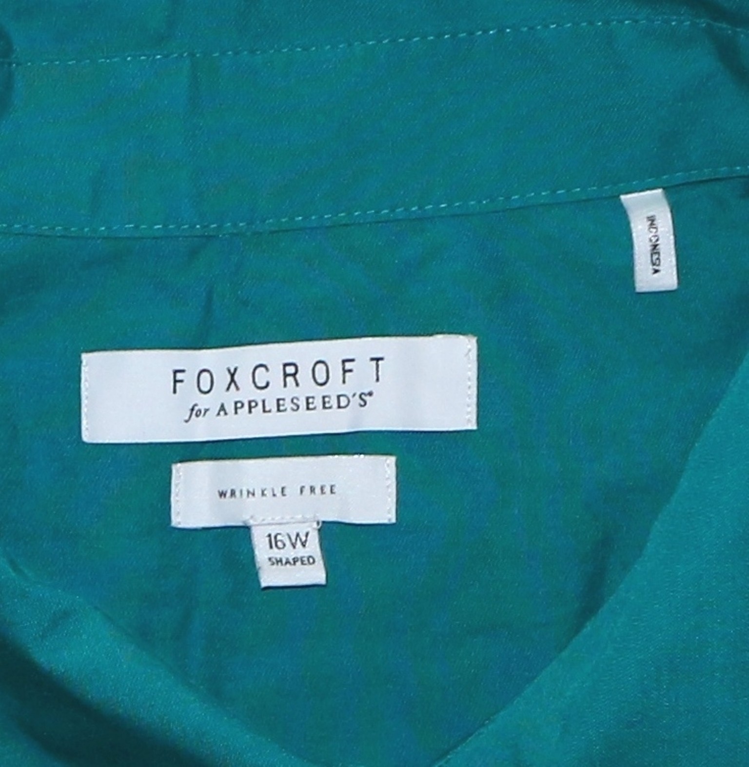 FOXCROFT for APPLESEEDS Teal Wrinkle Free Blse 50 In Chest 29 In Long Sz 16W EXC