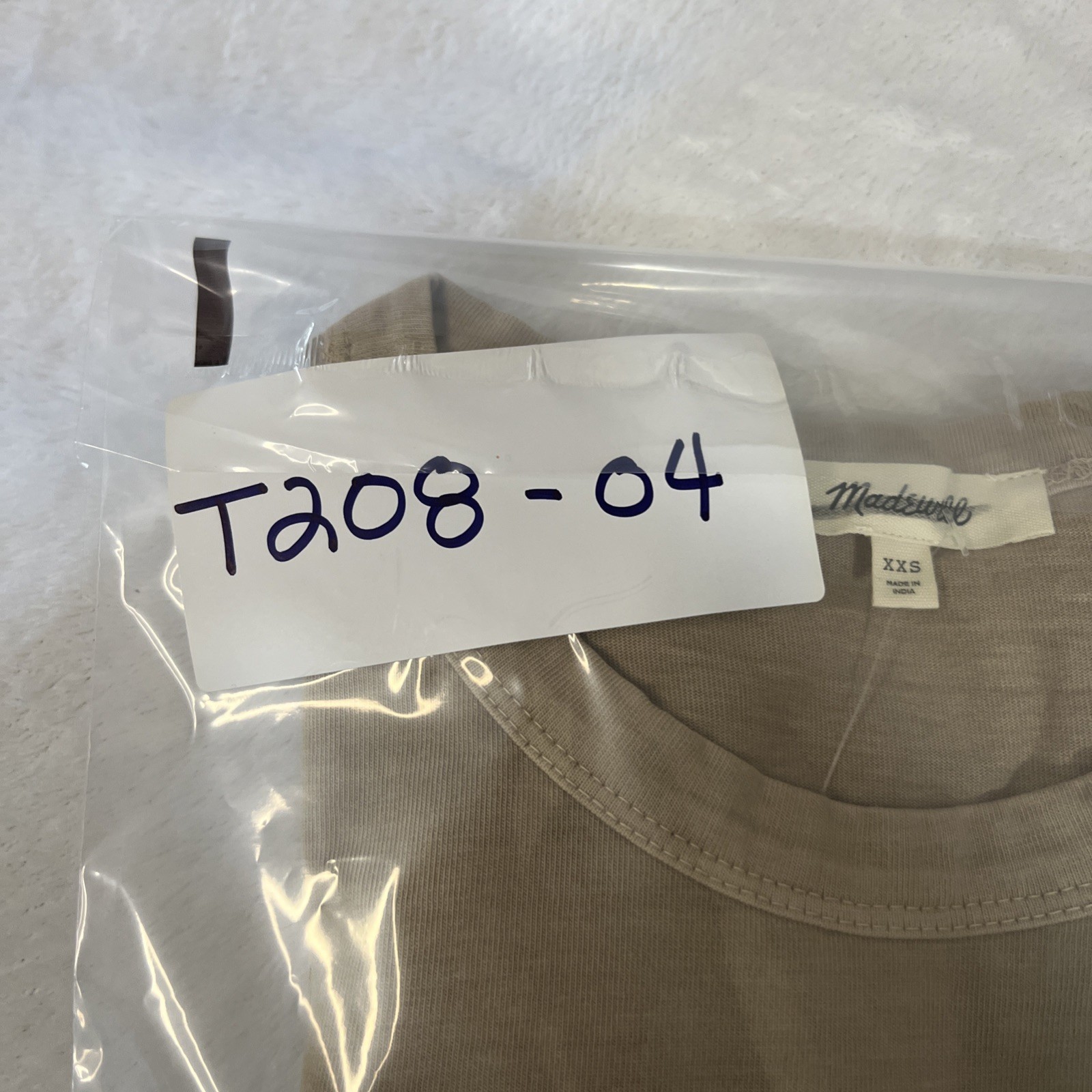 Madewell Women’s 2XS Khaki Brown Cotton Crewneck Tee Short Sleeve Casual Top