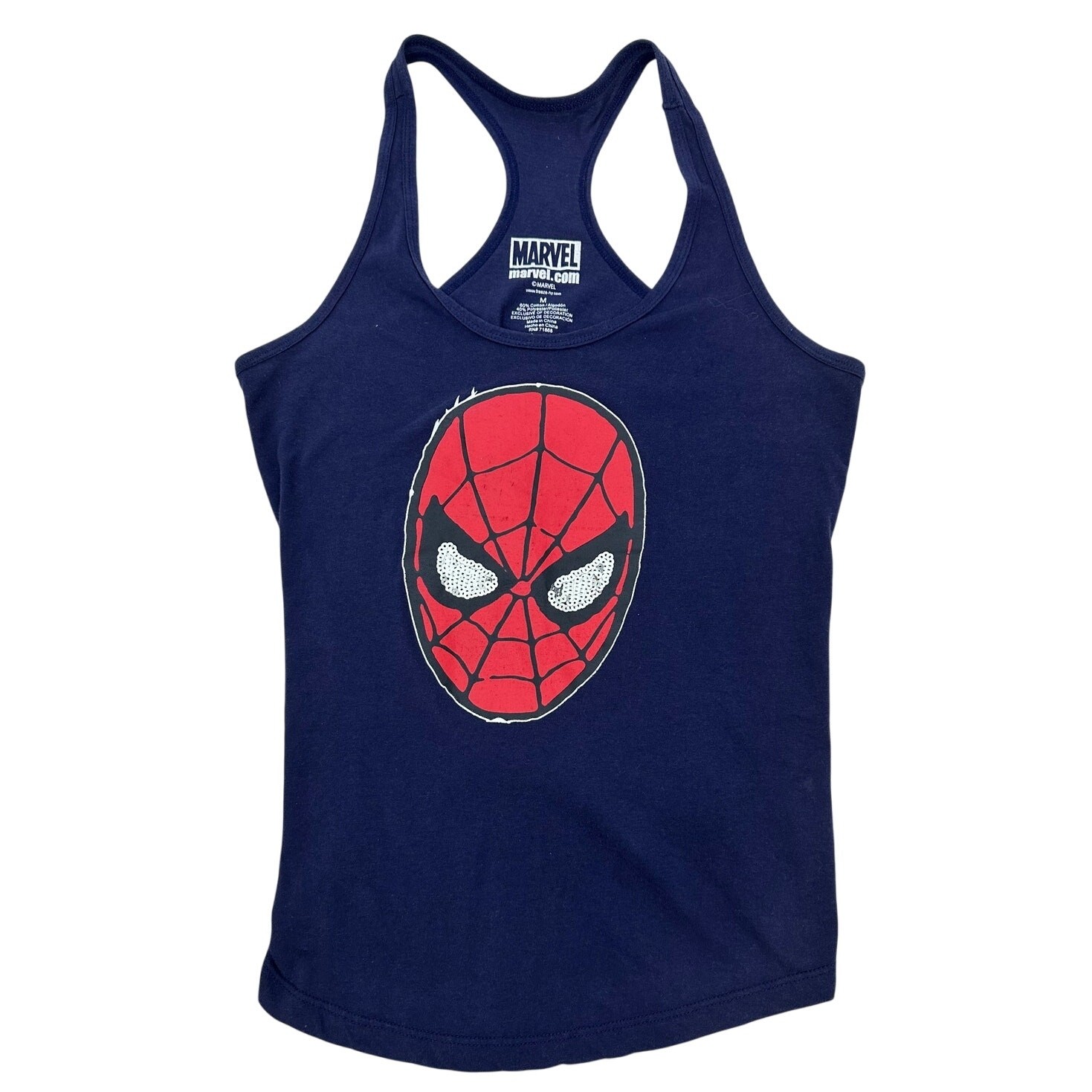 Rare Marvel Spider-Man Women’s Pro Blue Tank Top Shirt Size Medium