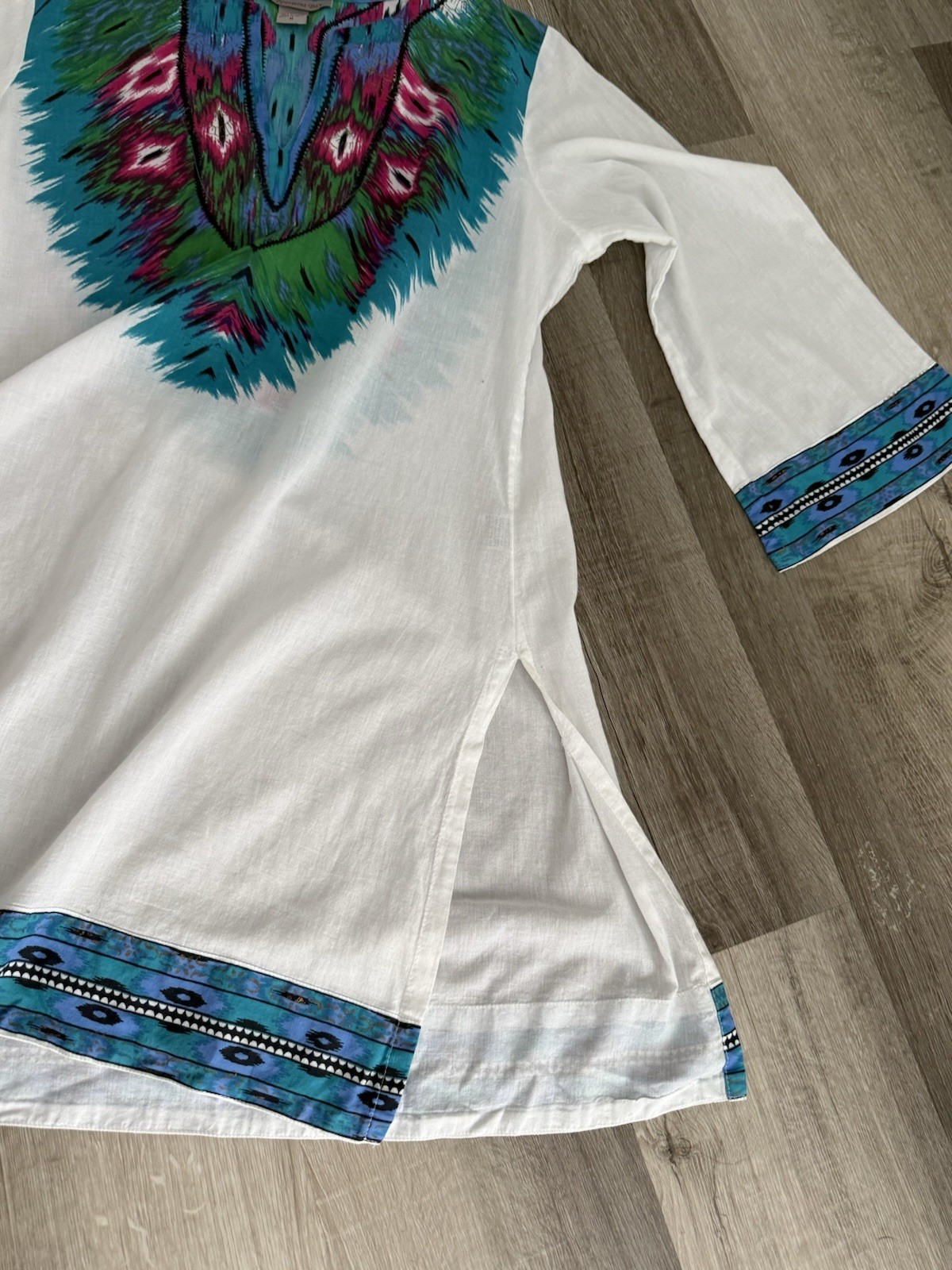 Peppermint Bay Turquoise, Pink & Navy Printed Cotton Tunic
