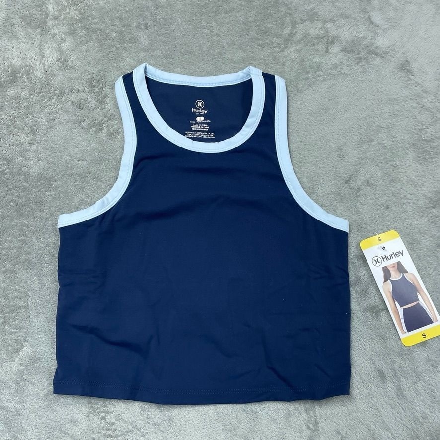 Hurley Womens Blue Crop Tank Top Size S Lightweight & Stretchy d0757