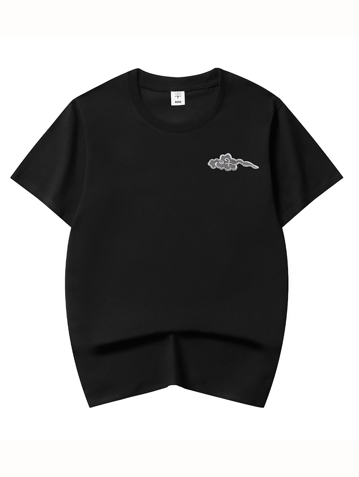 Niepce Men’s Cloud Dragon Embroidery Tee Japanese Streetwear T-Shirt