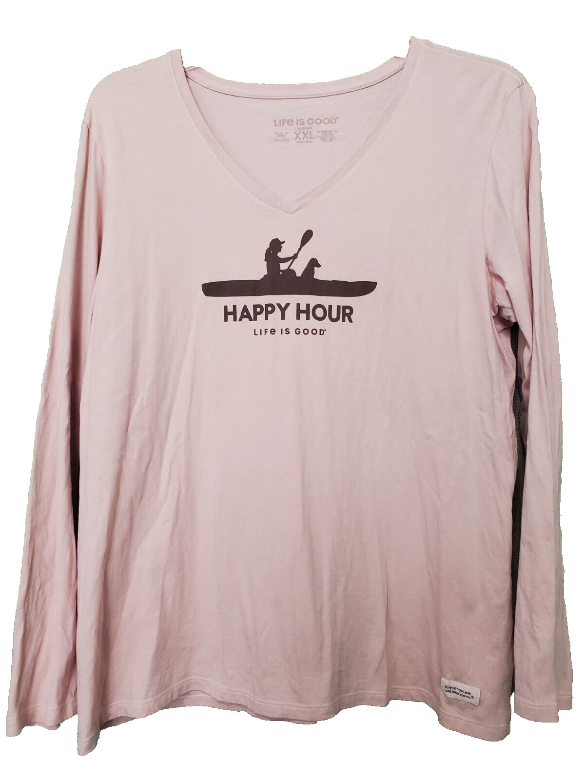 Life is Good Cotton Himalayan Pink Women’s Happy Hour Kayak Crusher Tee Size XXL
