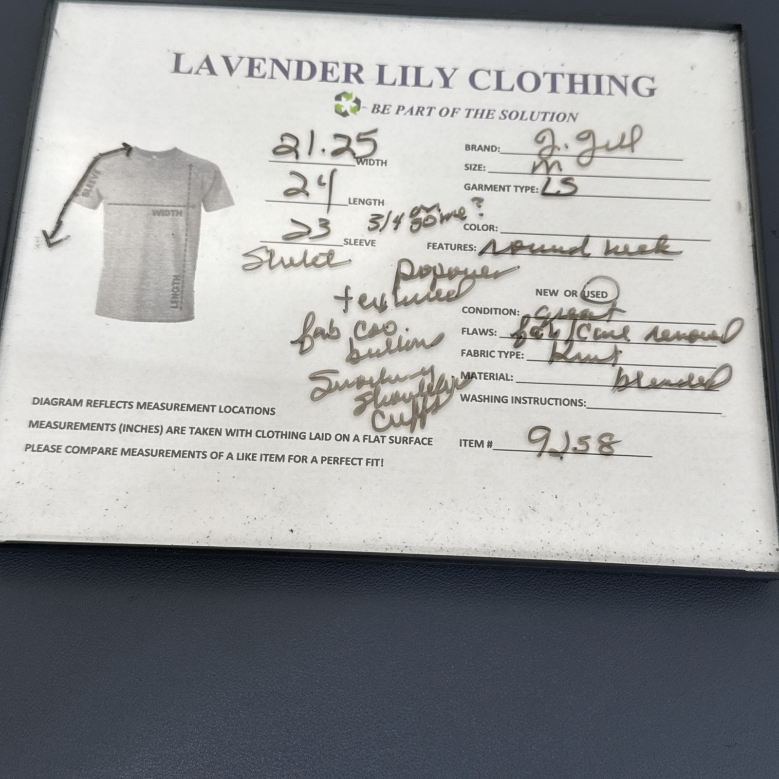 J. Jill Women’s M Popover Textured Button Tee Shirt Blue