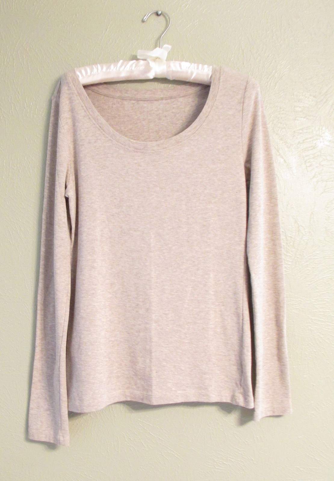 Cynthia Rowley Long Sleeve Scoop Neck Top, Size L, Soft Pima Cotton Blend NWOT