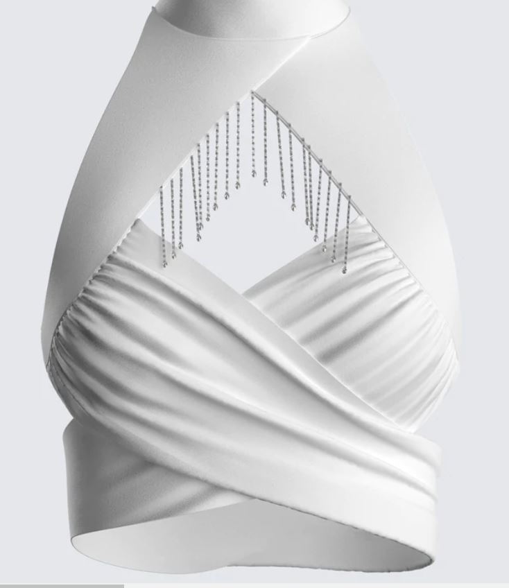 Finesse Jordan Criss Cross Top in White (Size Small) (US 4-6)