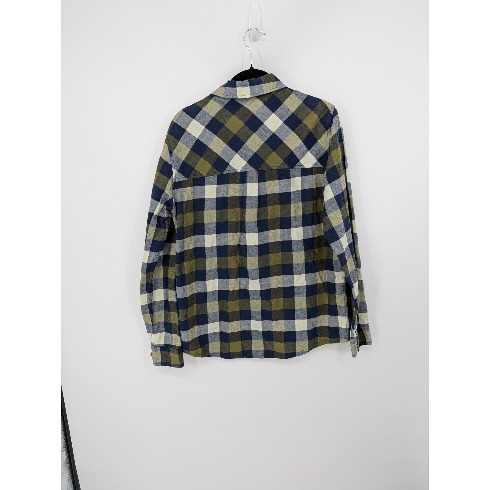 Stio Dovetail Flannel Shirt Women Small Thyme Green Plaid Organic Cotton Outdoor