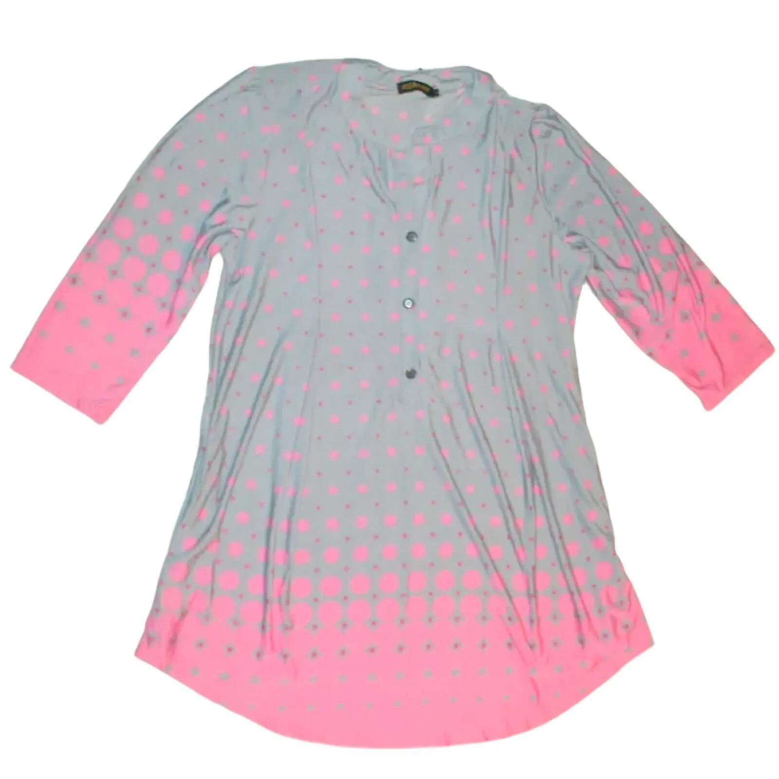 Reborn Pink and Gray Women’s Long Blouse Size Small – NWT