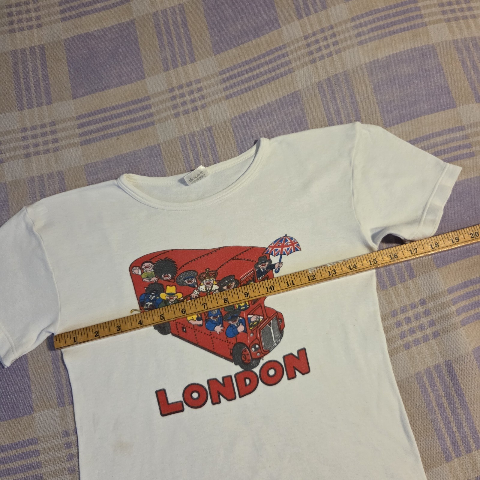 Vtg London General Tranport Bus T Shirt Womens 70s 80s Cartoon Characters Rare