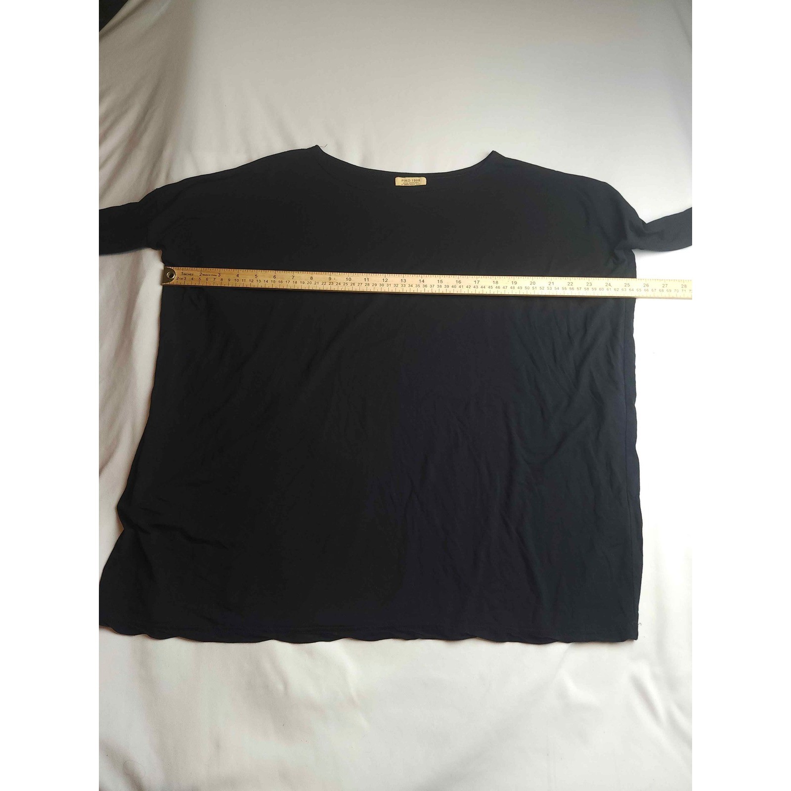 Piko 1988 Black Bamboo Spandex Oversized Long Sleeve Top Medium