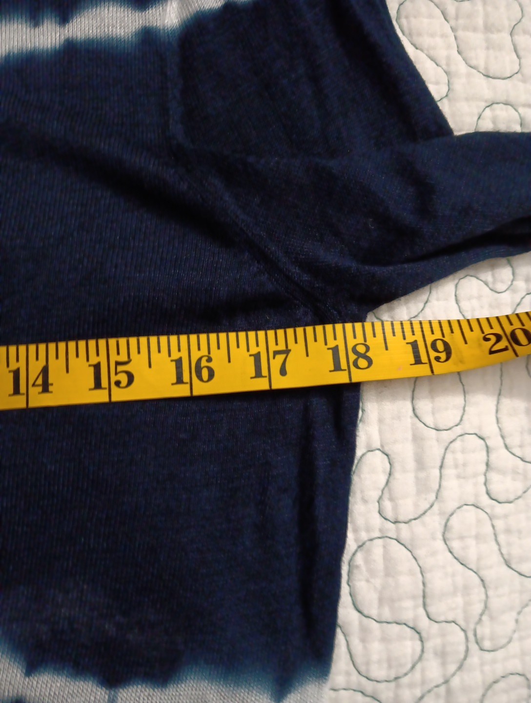 525 America Tie Dyed Long Sleeve Top Large Navy Blue White Lightweight Knit EUC