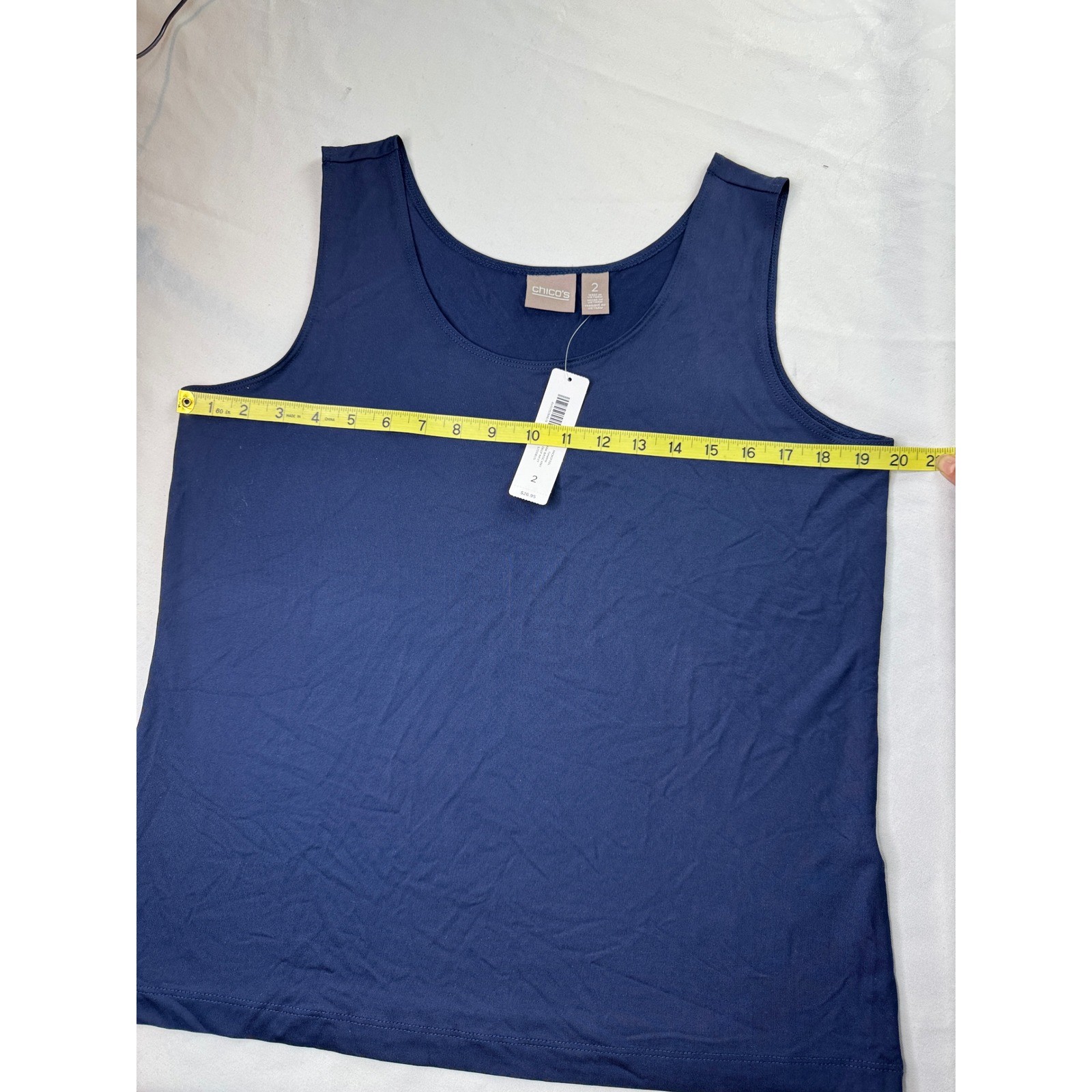 Chico’s Microfeel Timeless Tank Basic Knit Deep Navy Blue Size 2 Large