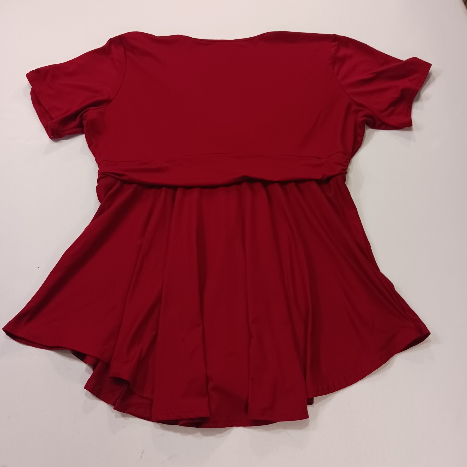 Allegrace Women’s Red Stretch Short Sleeve Casual Top Blouse Size 1X