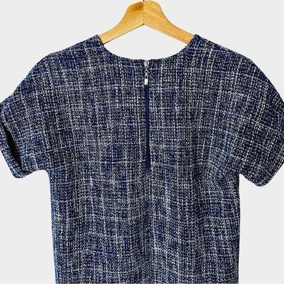 Jade Melody Tam Tweed Fringe Top Navy White XS French Parisian Old Money Preppy