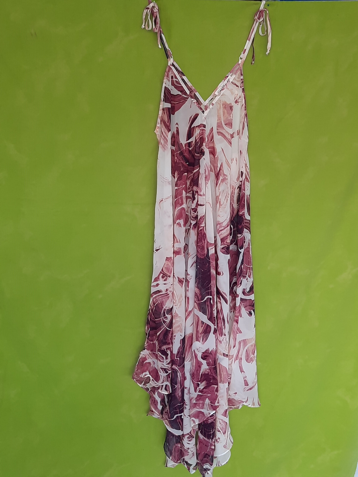Linea Donatella Dress long women Size S marble Swirl Chiffon back to school NEW