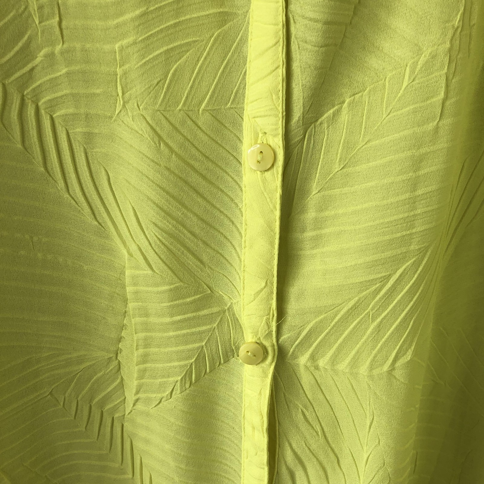 Neon Yellow Shirt Womens 2X Yellow Button Front Blouse Tunic Bold Summer
