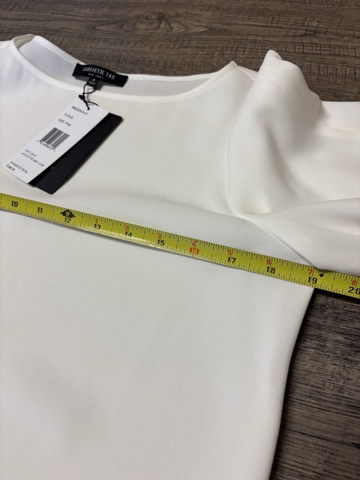 NWT Lafayette 148 New York XS Winston Finesse Crepe Blouse Top Women’s $398