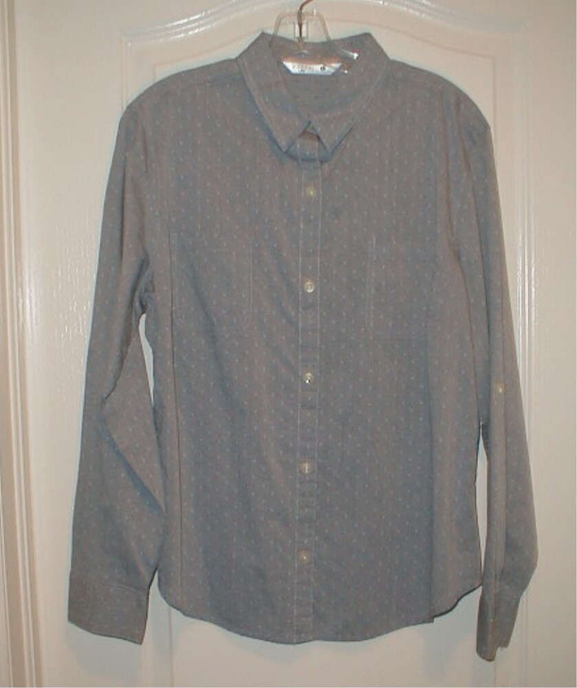 Classic Gray With Chevrons Long Sleeve Shirt Size L Large