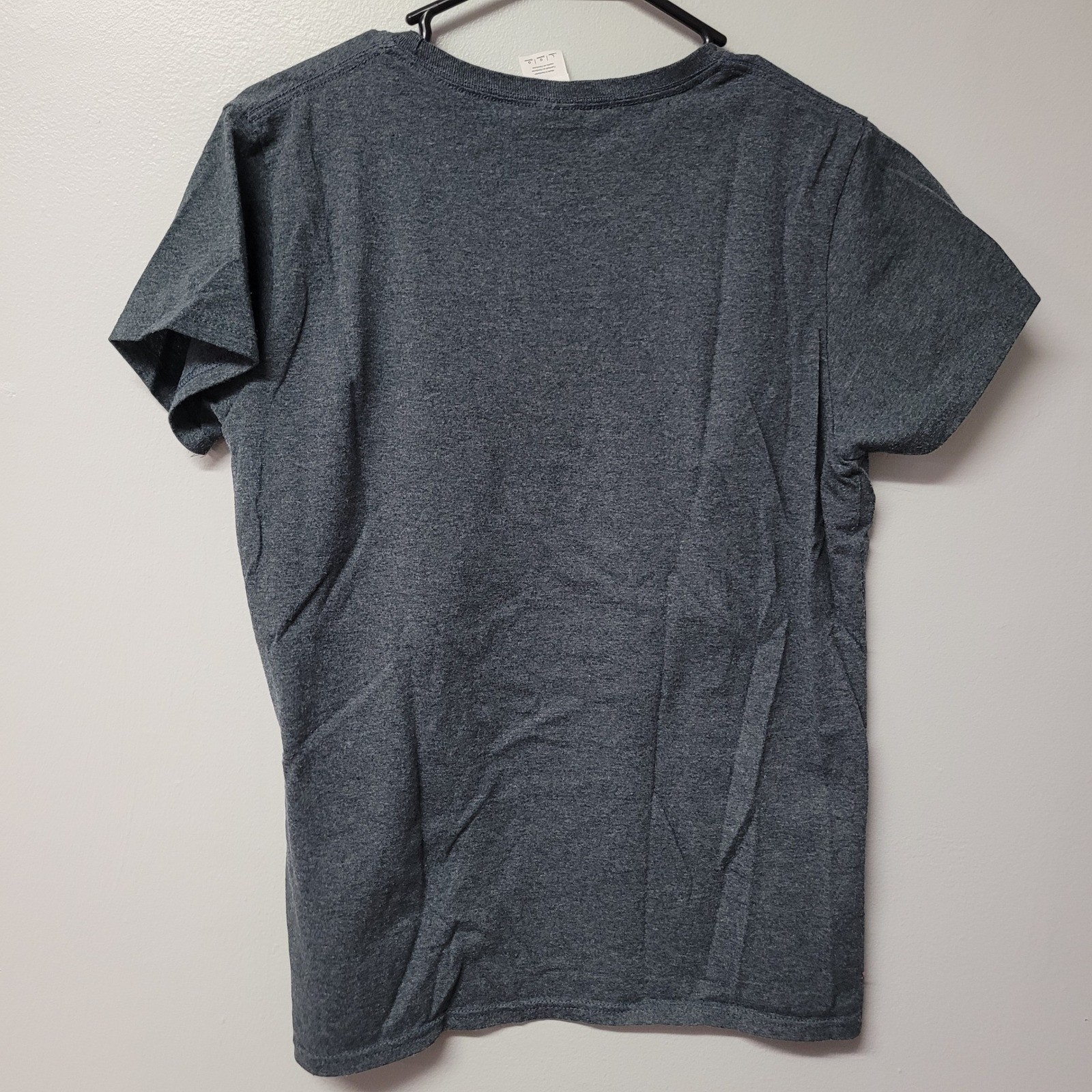 Gildan Ladies Tailgates Touchdowns Graphic T-Shirt Dark Heather Gray Large