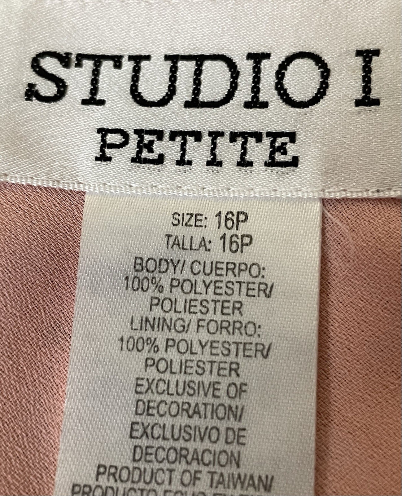 90s Studio I Floral Cowl Neck Blouse Sz 16P Peach Pullover Short Sleeve Career
