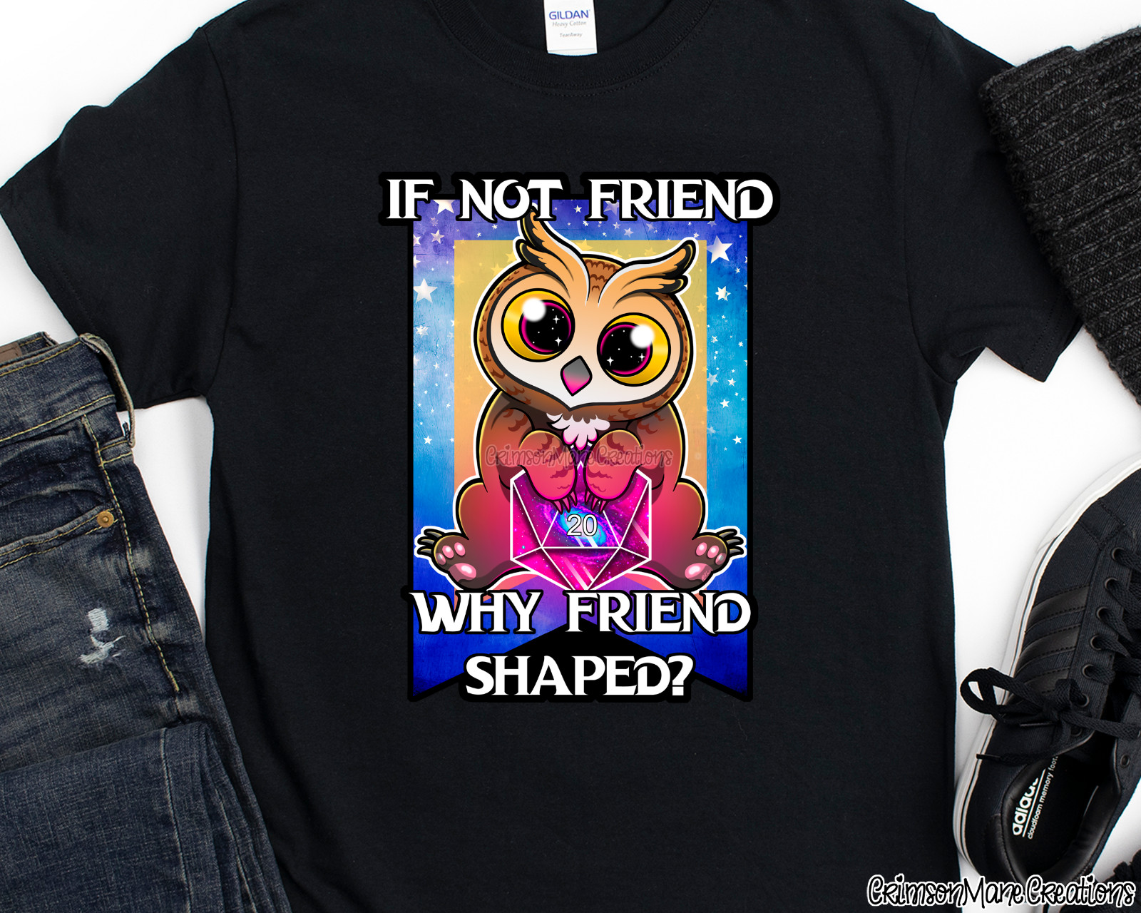 Owlbear T-Shirt – DnD RPG Fantasy Gameplay Tabletop d20 Dice – Kids Ladies Mens