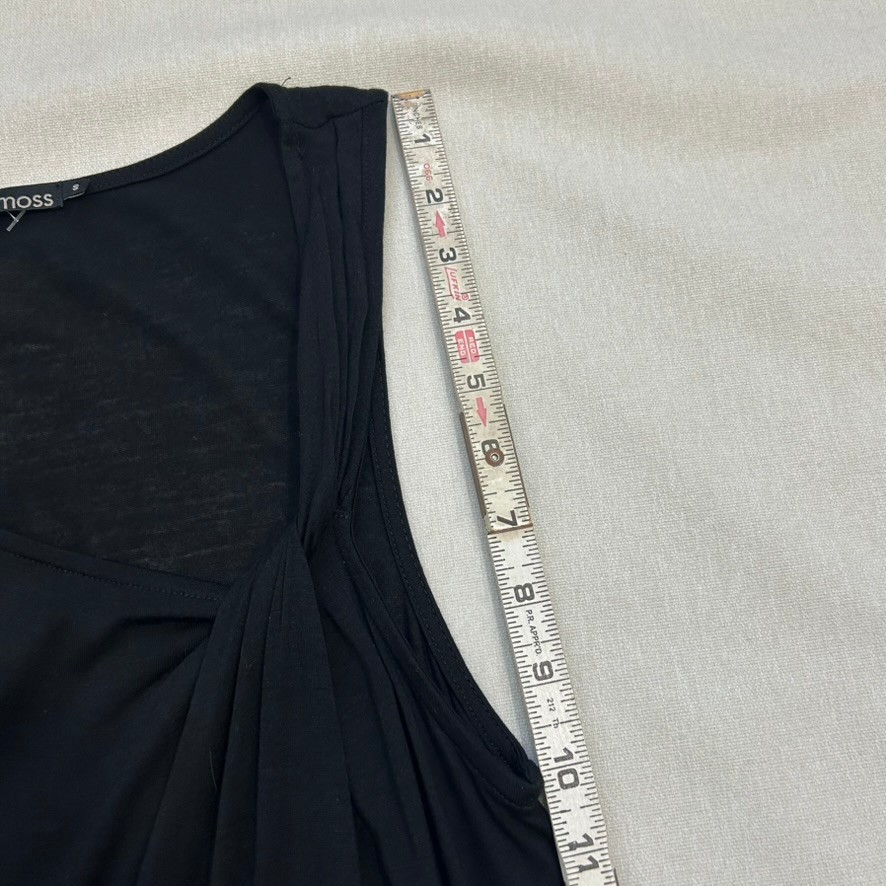 Ella Moss Black Flowy Asymmetrical Tunic Top Small USA Made