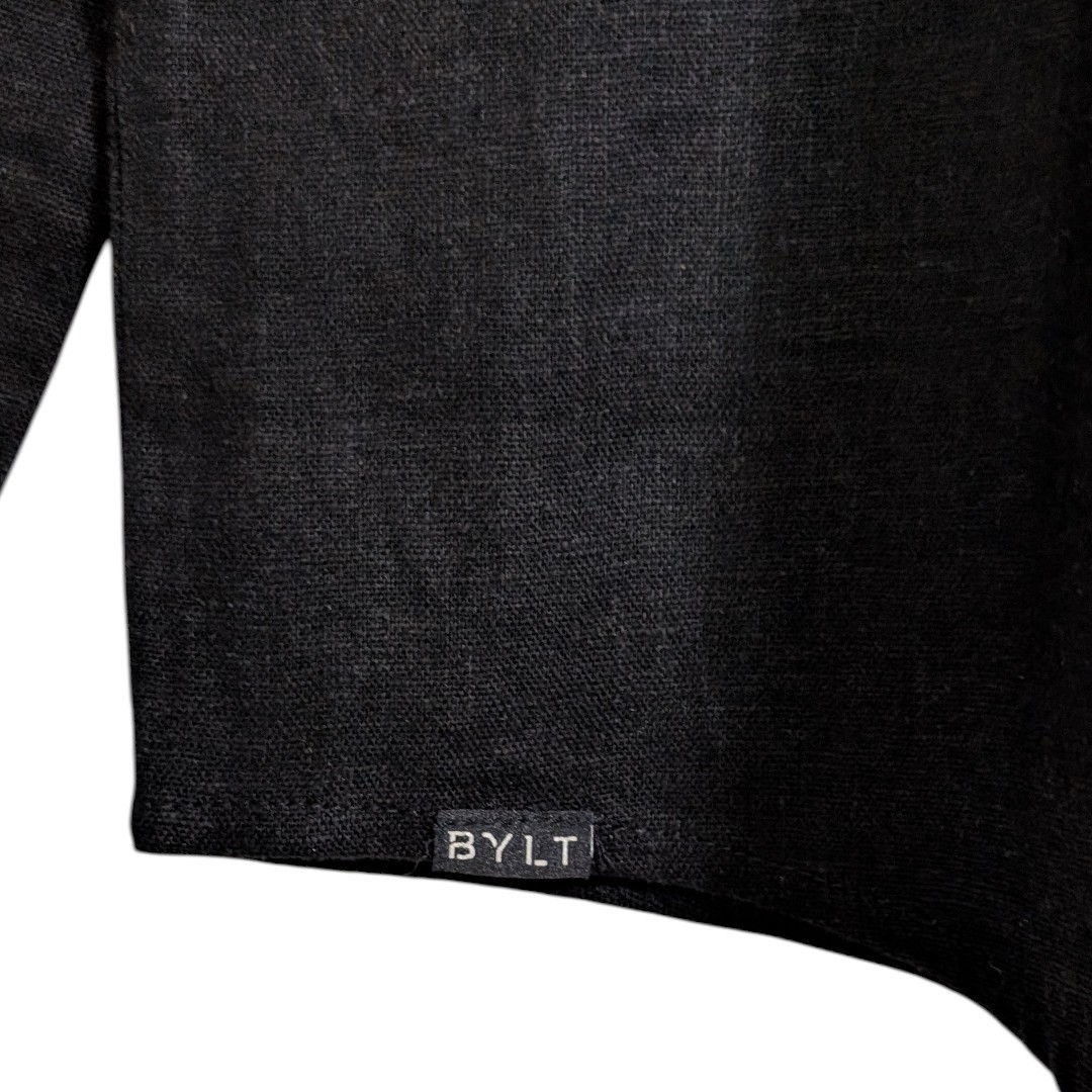 BYLT Premium Basics Women’s Black Linen Blend Button Down Shirt Small NWT