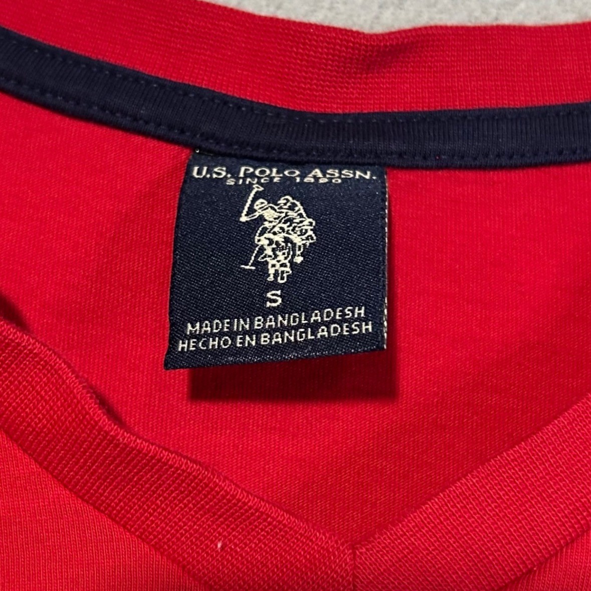U.S. Polo Assn Red V Neck T-Shirt Women’s Size Small Short Sleeve Casual Cotton