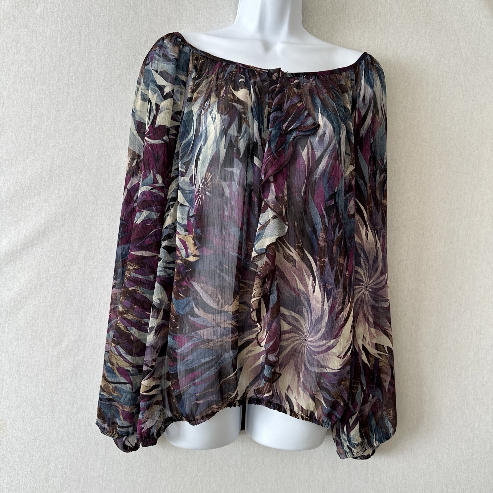 BOHEMIAN CHIFFON TOP ROMANTIC ANY OCCASION SPRING EXTRA LARGE 2XL UK 20