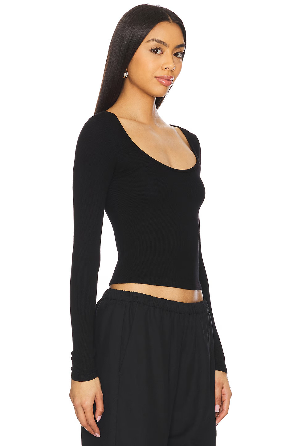 ENZA COSTA Silk Knit Ballet Top Blue M $145 E1 295