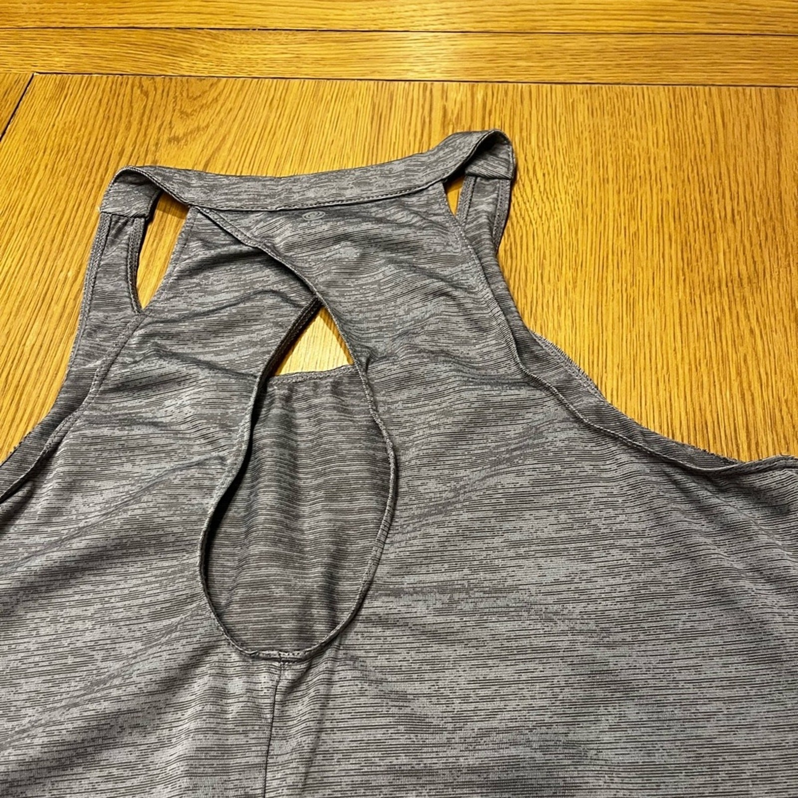 Apana Heathered Gray Cross-Back Tank Top