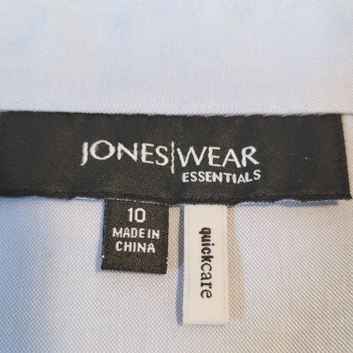 Jones Wear Essentials Light Blue Cotton Button Down Shirt Size 10 JJPXF077