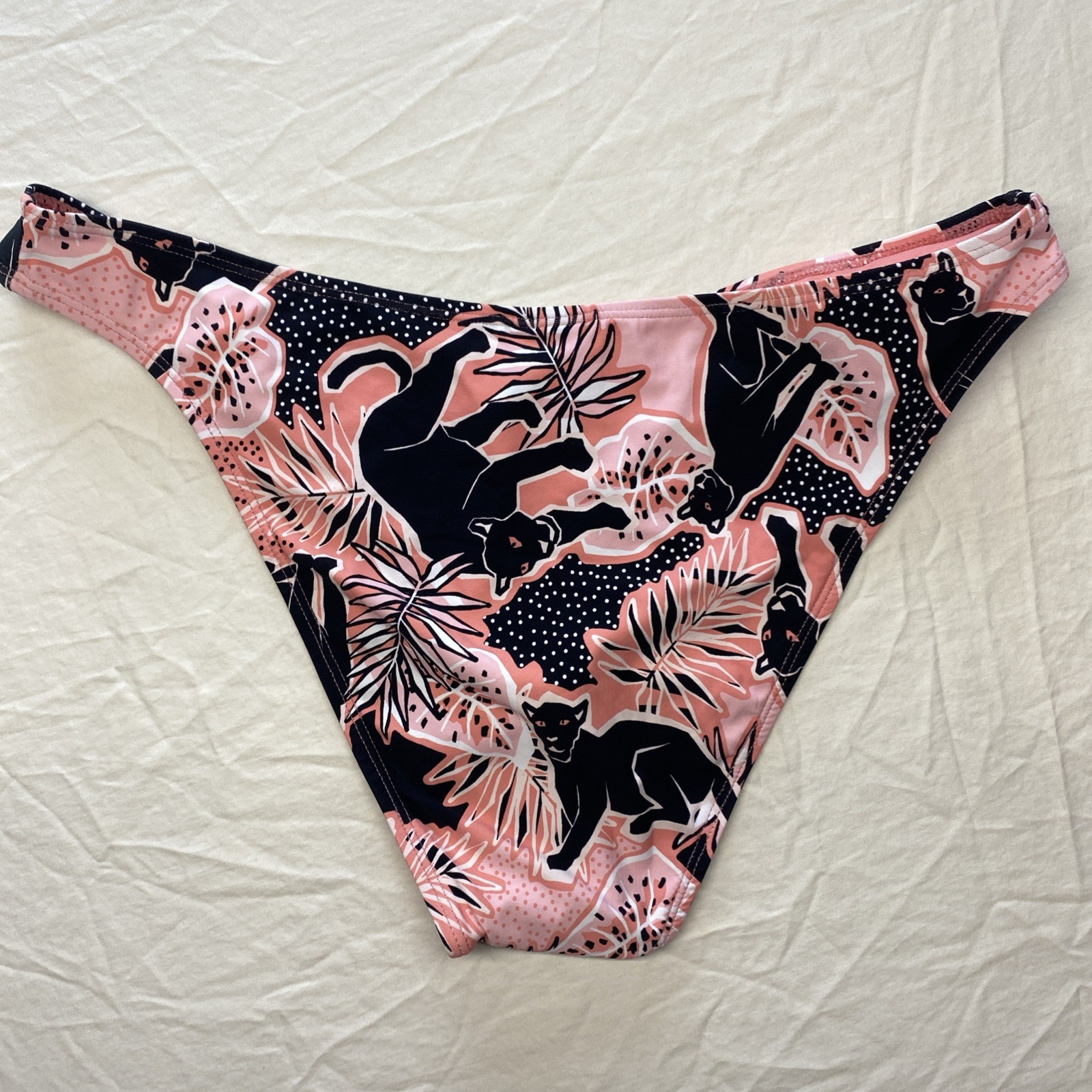 BCBGeneration Your Tracks Printed High Waisted Scoop Swimsuit Large NWT