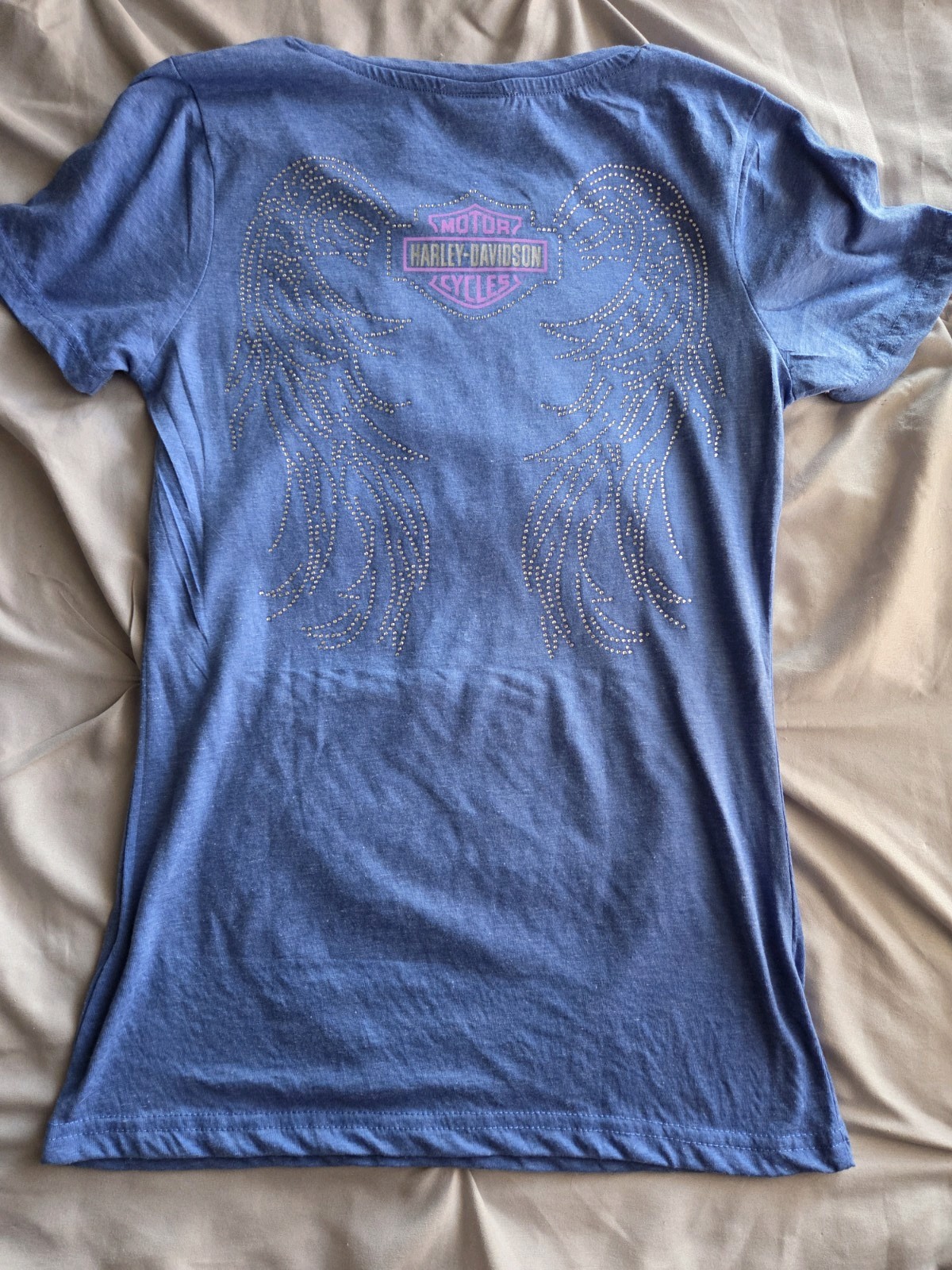 Harley-Davidson Roatan Honduras Blue Angel Wings Graphic Tee Size S