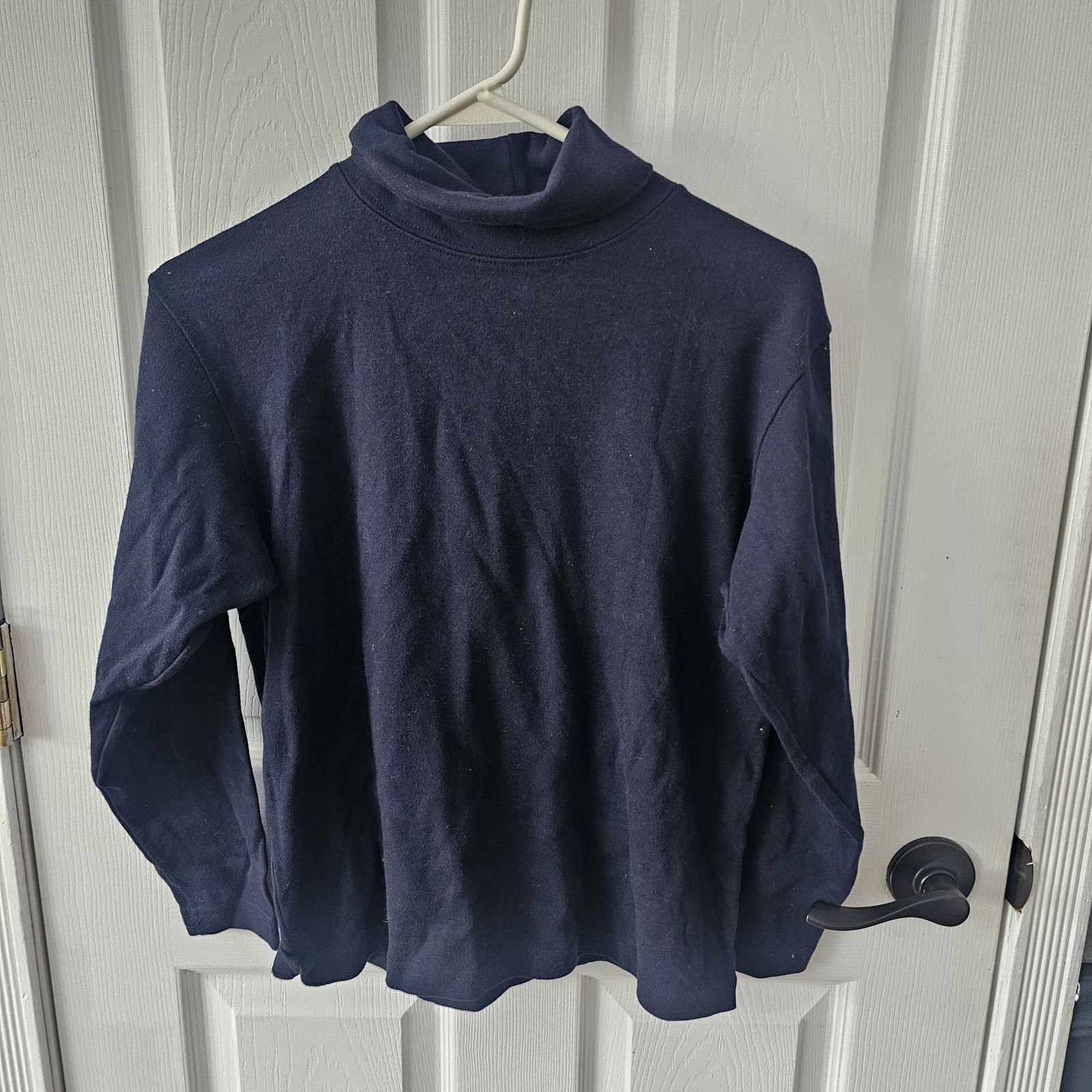 JHC Turtleneck Top Vintage Navy Blue Sz M Made In USA Designer Old Money