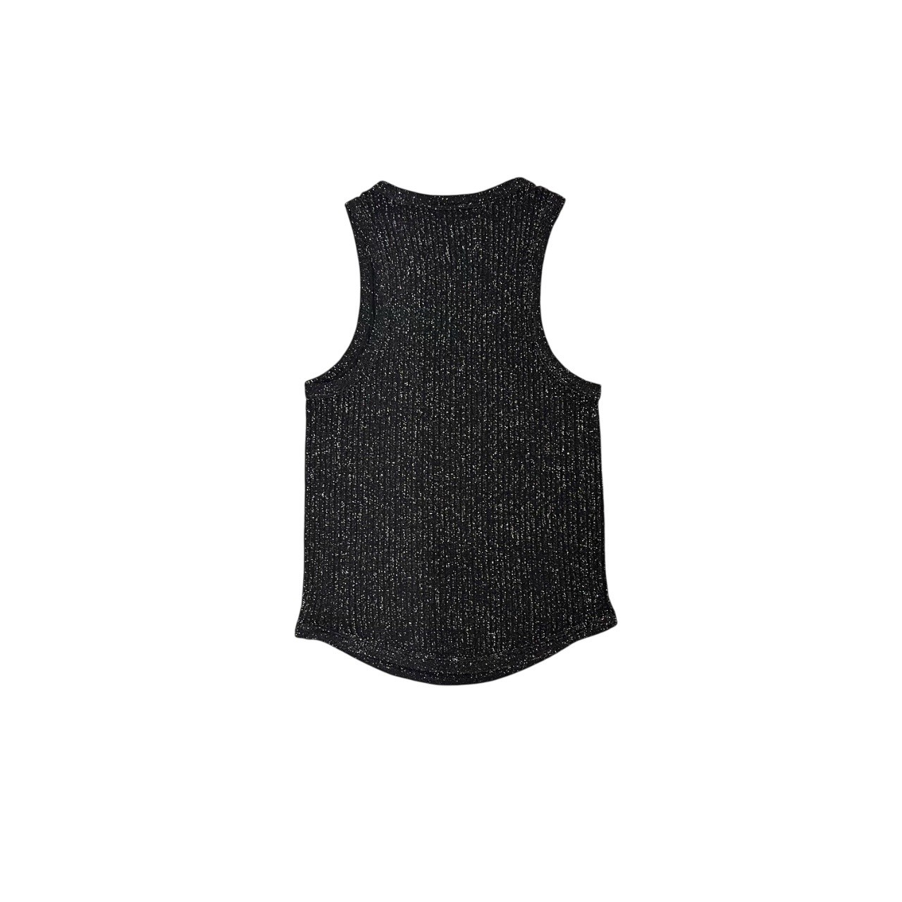 No Boundaries Women’s Sparkly Black Gray Charcoal Ribbed Tank Top Size XS 0-2