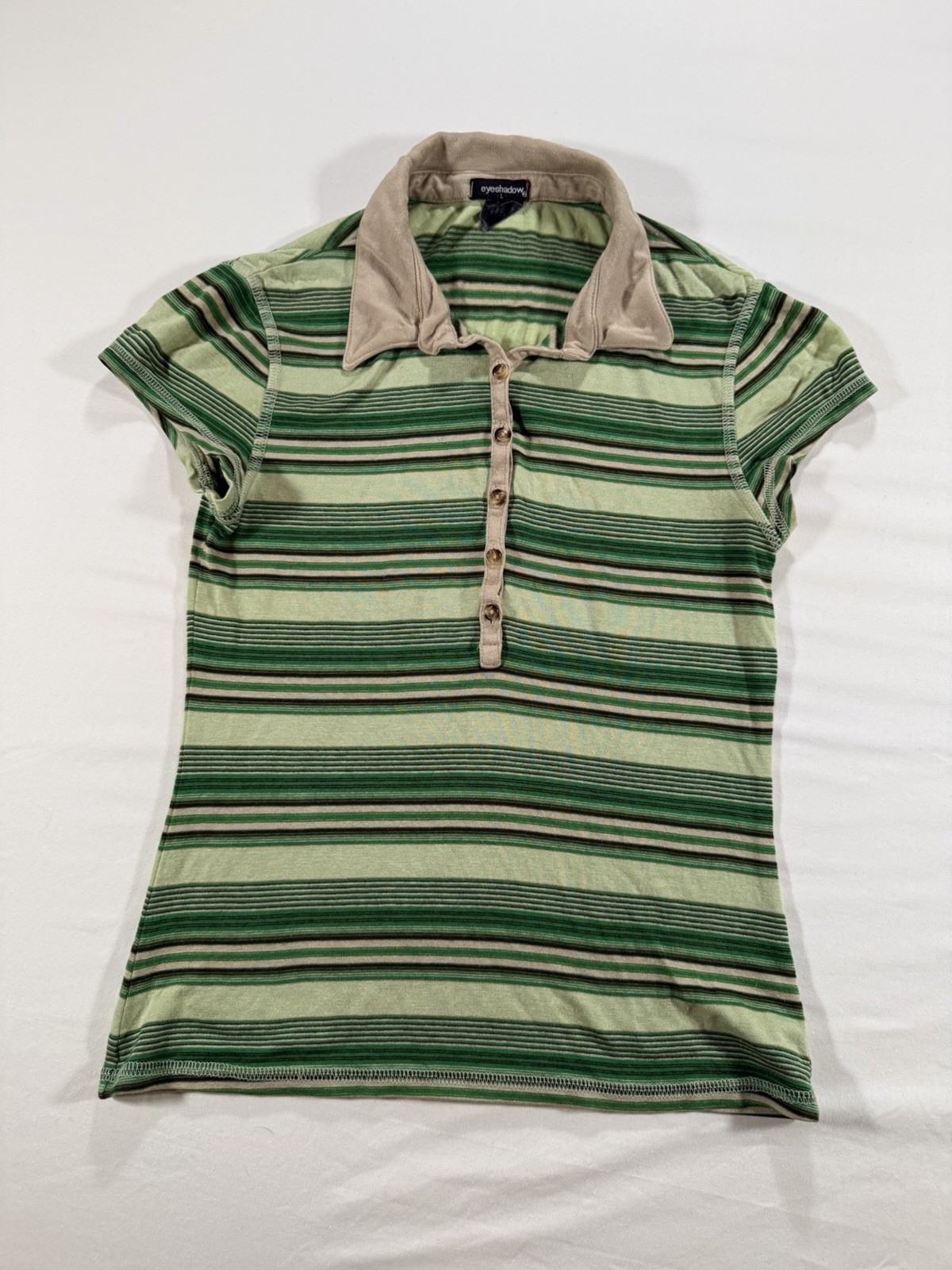 Eyeshadow Striped Green Top Light Weight Large