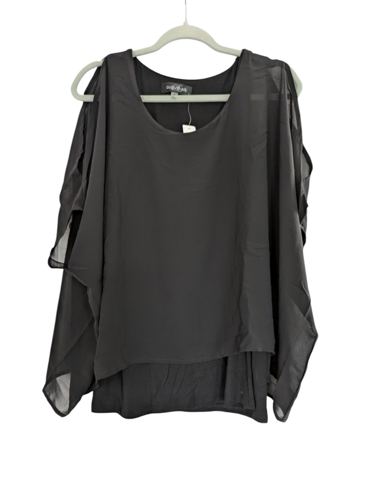 NWT August Silk Women’s Black Top Cold Shoulder Medium Whimsigoth