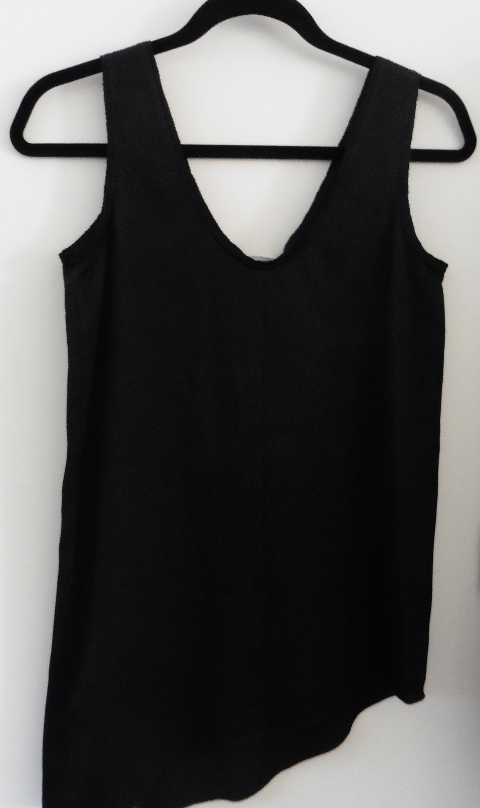 HELMUT LANG Black Gravel Silk Oversized Tank Top Sleeveless Tank sz.P $240 NWT