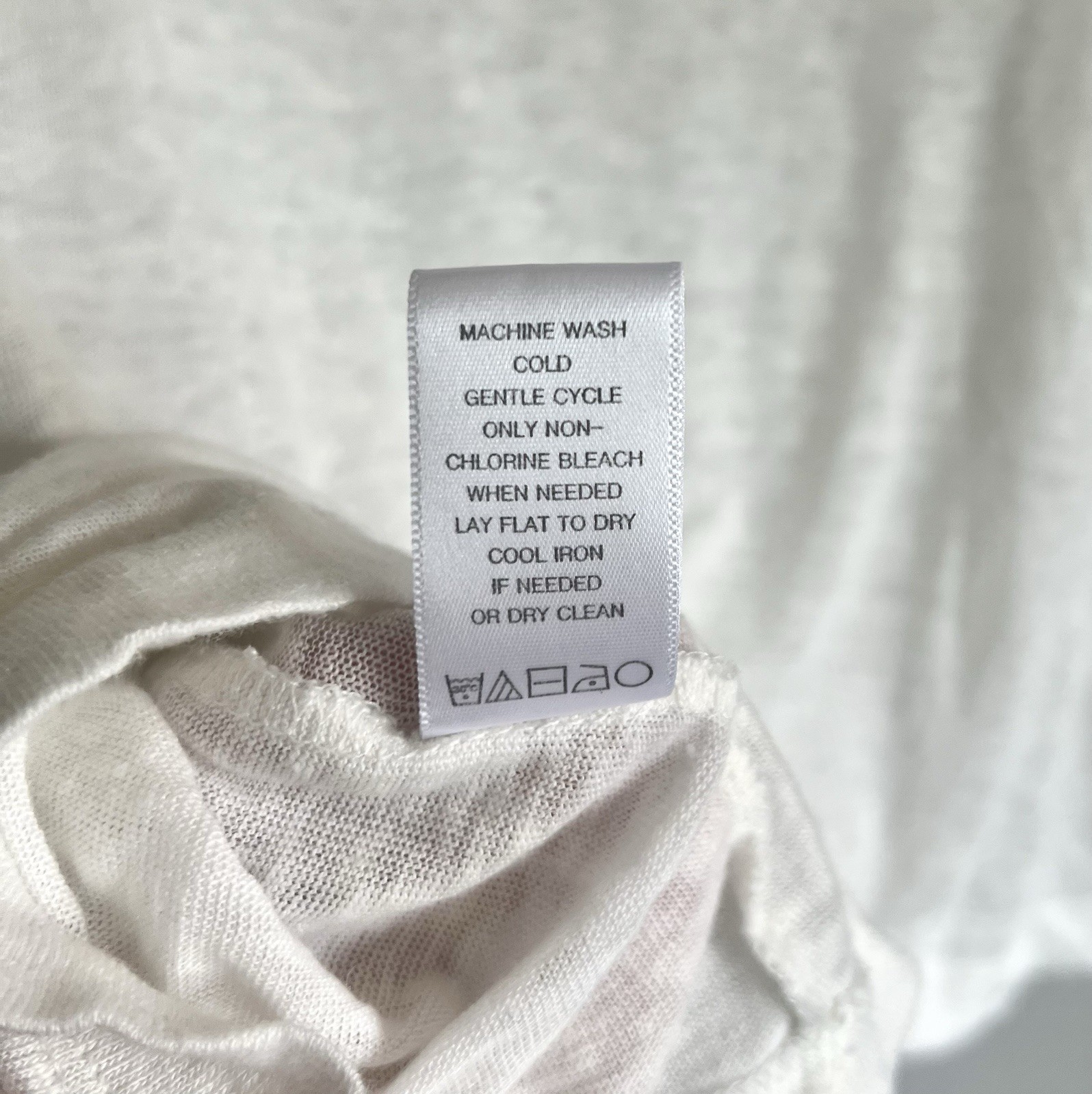 Context Women’s White Linen Lace Sleeve Scoop Neck Short Sleeve T-Shirt Sz M