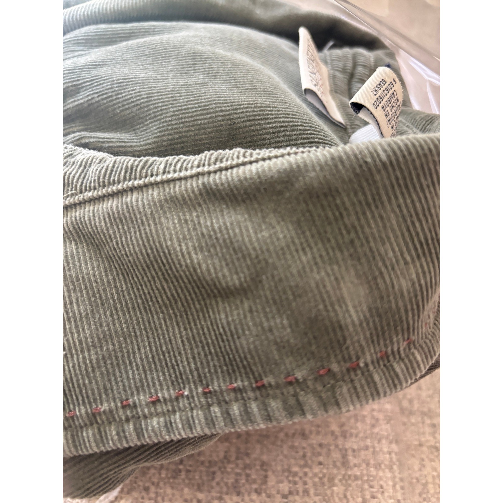 Classic Elements Corduroy Jacket Size 16 Olive Embroidered Boho Barn Coat